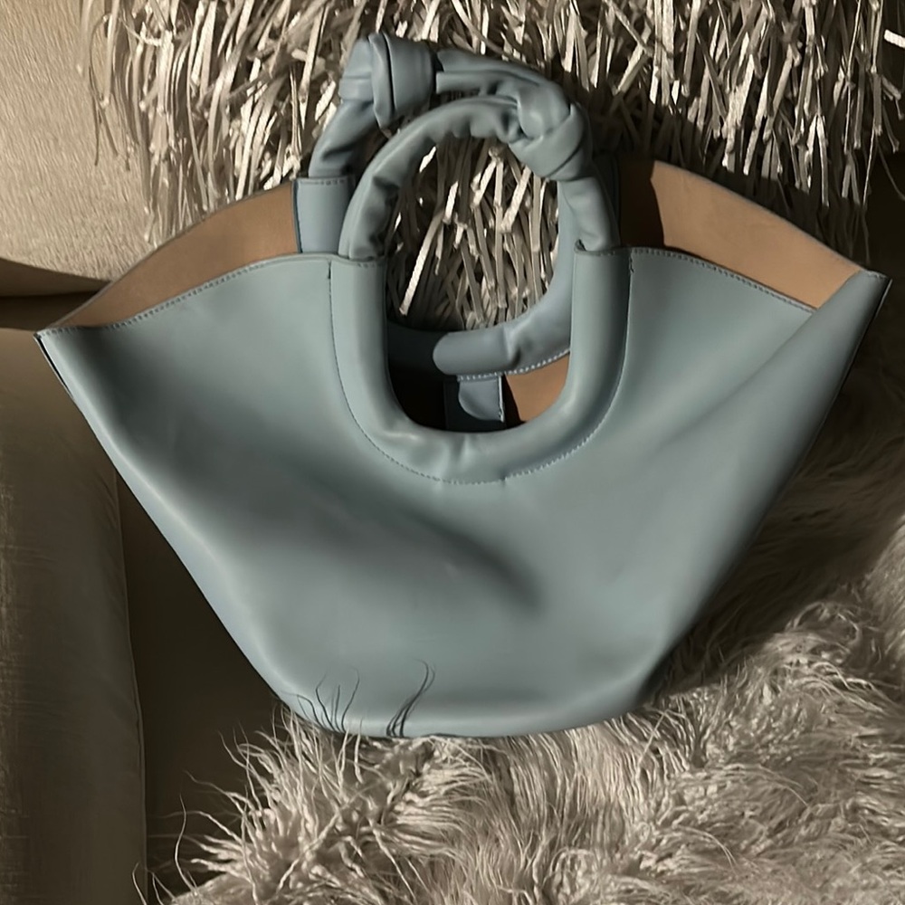 Elegant Blue and Tan Women's Bag